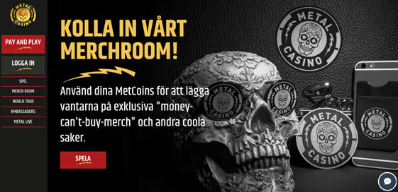 Metal Casino Startsida.